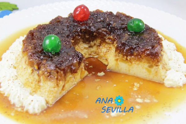Flan de huevo y manzana caramelizada Ana Sevilla cocina tradicional